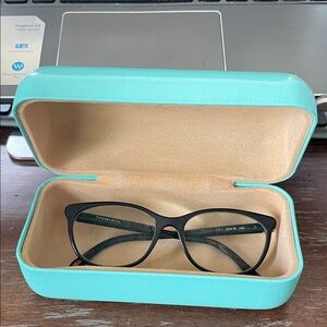 Tiffany & Co. TF2135 8001 black Glasses with Turquoise logo Case